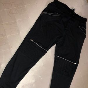 Men’s vertical zipper joggers (black)